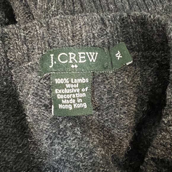 J. Crew Factory Wool Crewneck Pullover Sweater Dark Heather Gray 72673 - Picture 3 of 6
